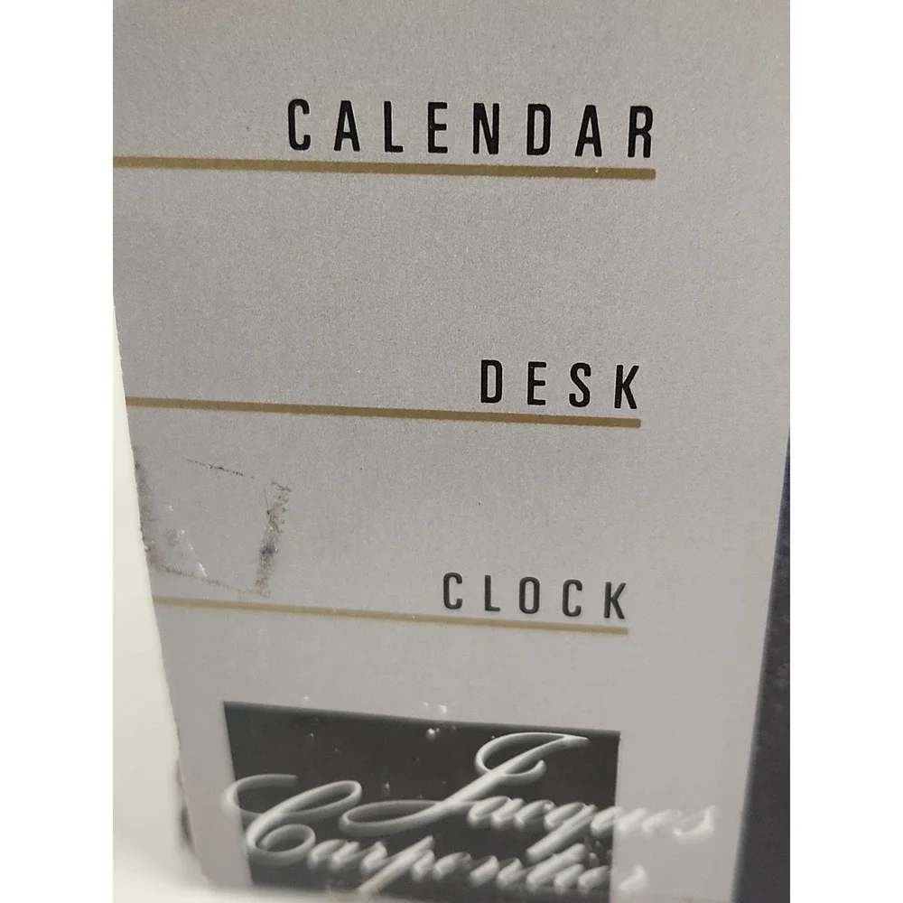 Vtg 1980s Jacques Carpentier Executive Desk Set Clock Calendar Open Box Sealed